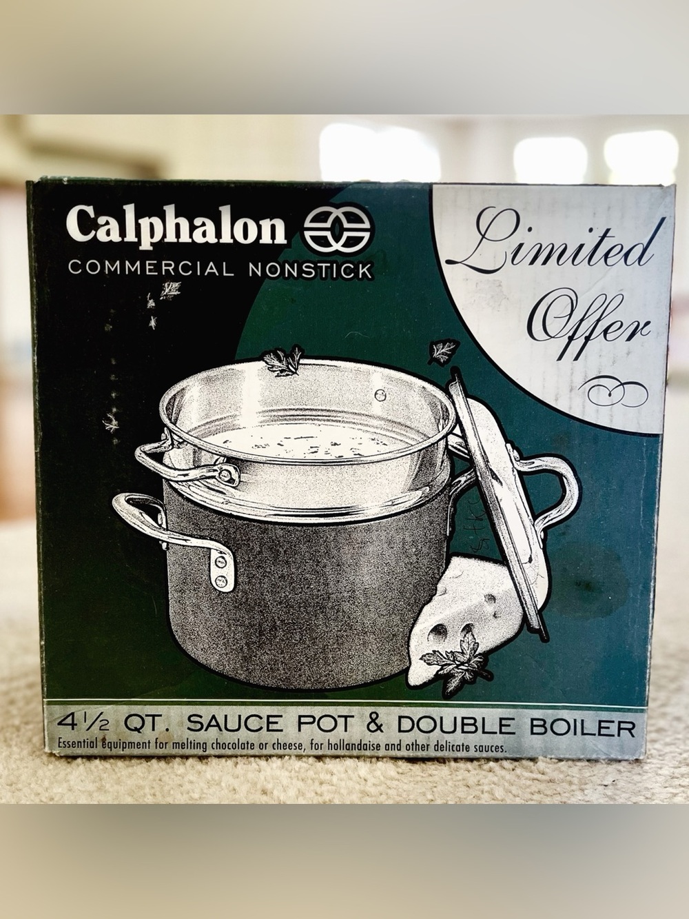 Vintage Calphalon Commercial Nonstick 4½-Quart Sauce Pot & Double Boiler Set